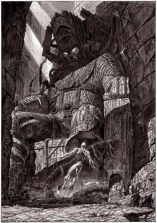 Silver Surfer and Galactus. Too bad it's gonna be ruined soon.