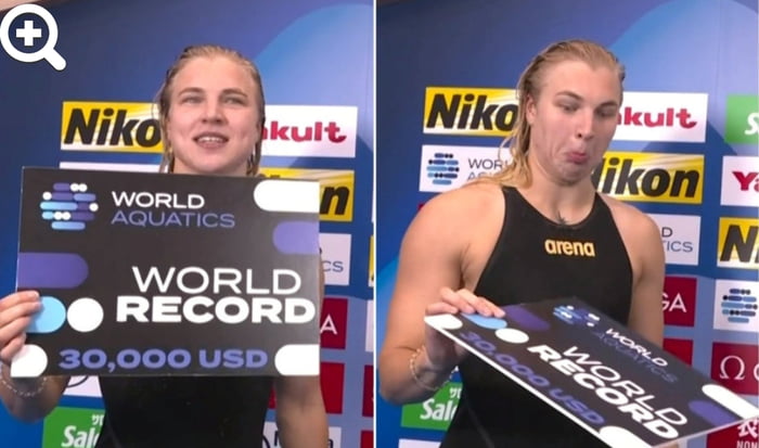 When you beat world record and suddenly receive 30000 usd. Ruta Meilutyte - Lithuania.