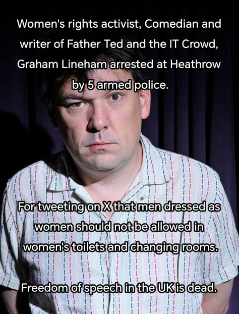 5 armed police arrest Comedian for a tweet.