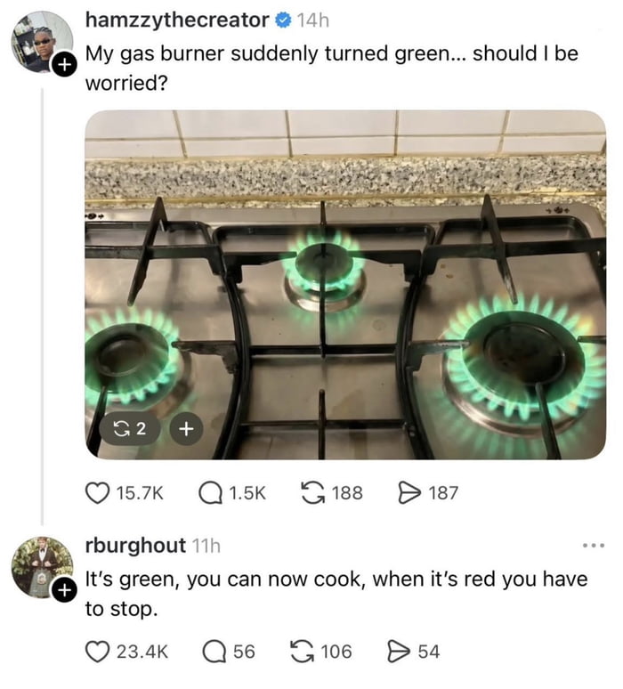When it's green, you can cook.