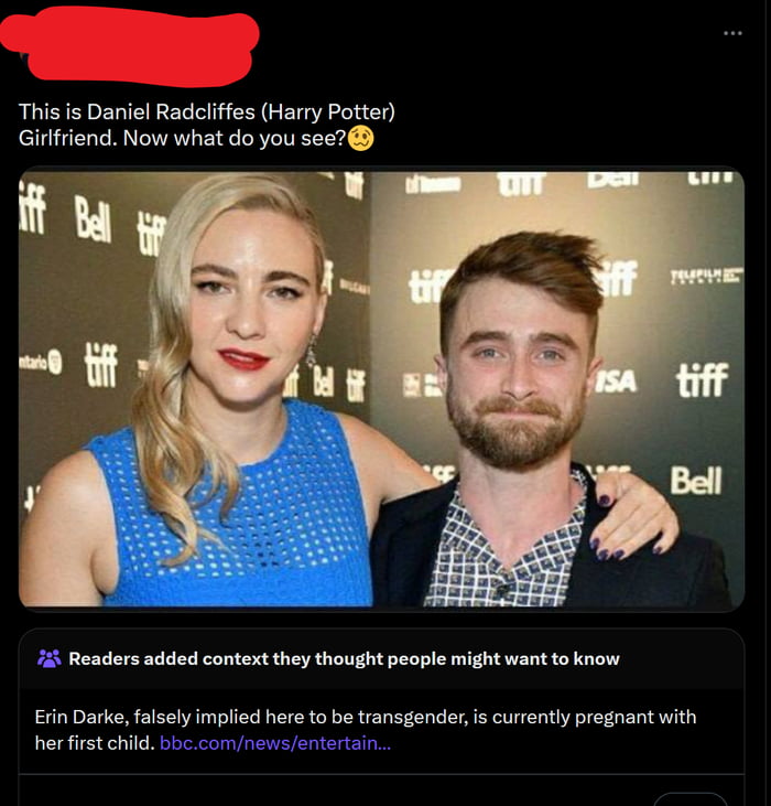 Gender critics believe that Daniel Radcliffe's girlfriend is transgender.
