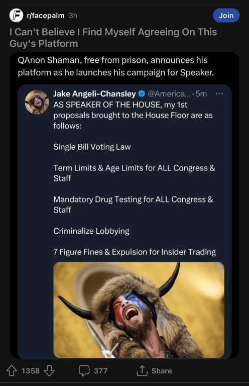 Maga shaman is free from prison