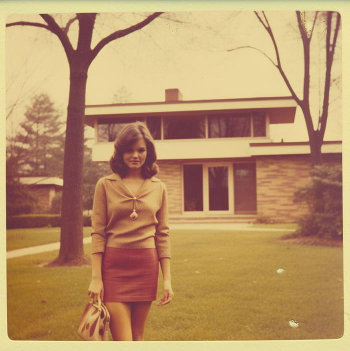 Grandma outside the family home in the 60s