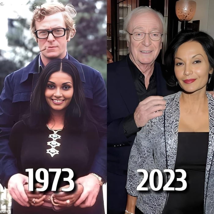 Michael Caine and his long time wife Shakira (1973 & 2023)