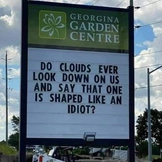 A thought for above ...