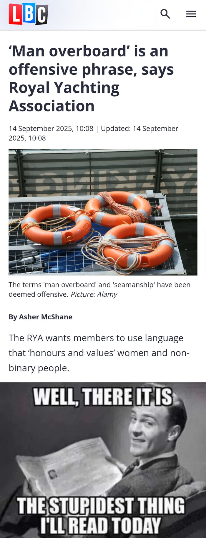 Funny they didn't find the phrase "women and children first" offensive....