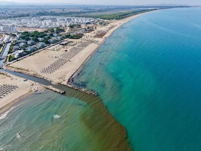 Albania is the only European country that discharges all of its raw, untreated sewage directly into the sea, near tourist beaches. Example here at Gjiri i Lalzit’s "elite resort" in the middle of high season.
