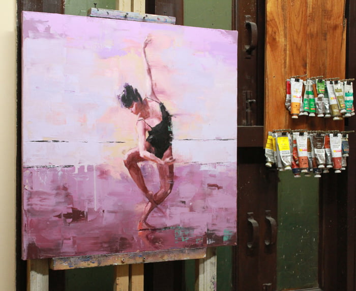 The dancer, 56×56cm, oil on canvas