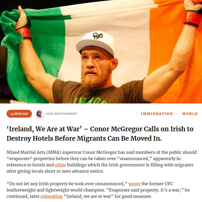 “Ireland, we are at war”