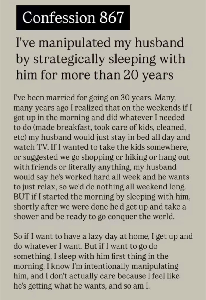 The kind of manipulation men want