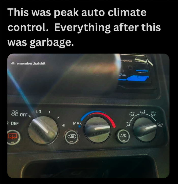 Simpler times when you knew exactly what you were getting with the climate control