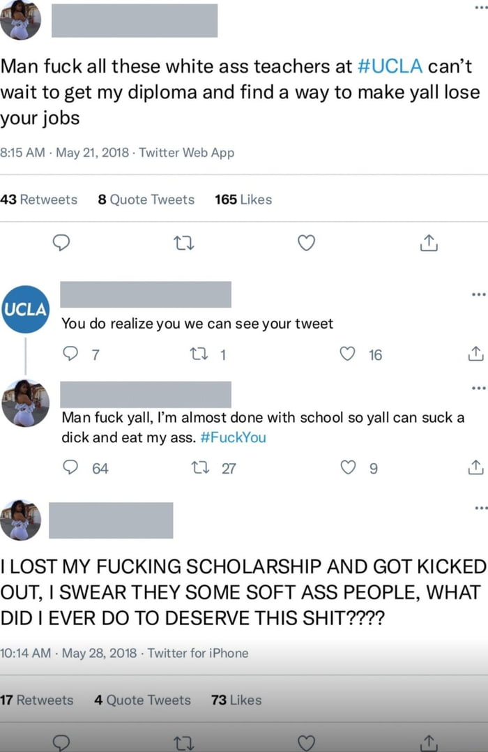 Being racist to your school gets you kicked out, shocker!