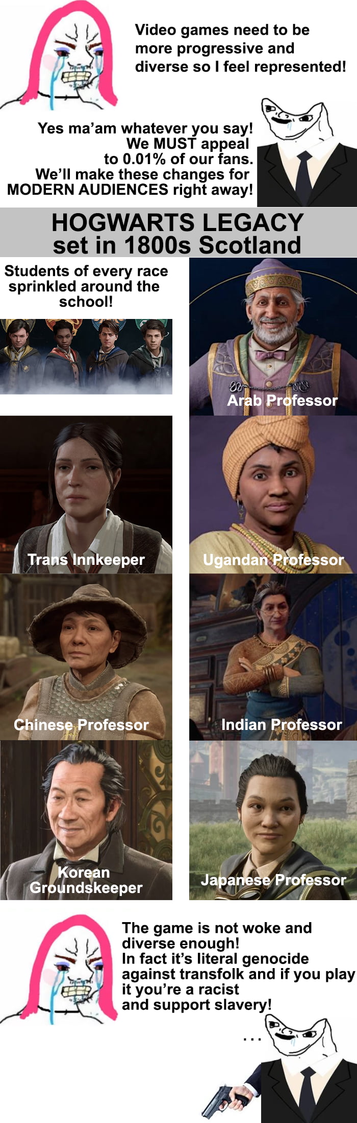 And with all that wokeness, anti-woke people still bought the game to spite the lgbt.