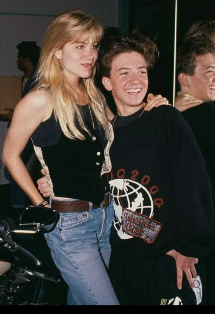Christina Applegate & David Faustino on his birthday, 1992