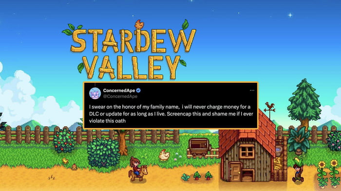 Stardew Valley creator promises to never charge for DLC or an update