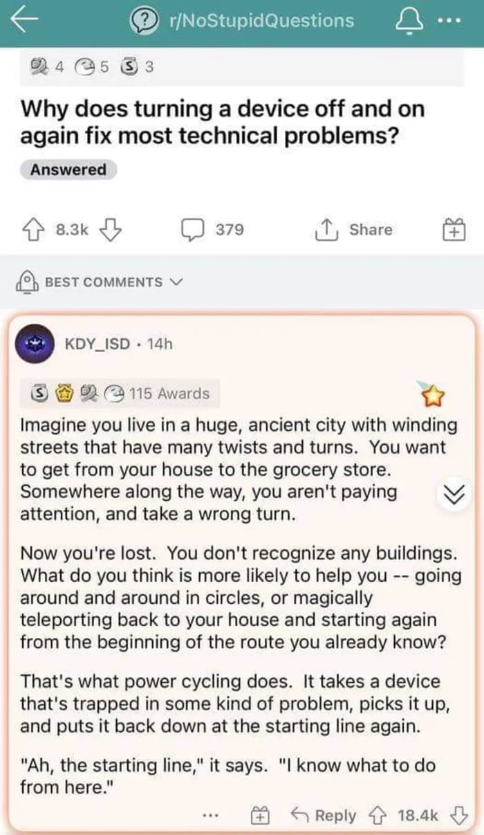 No, no, he's got a point