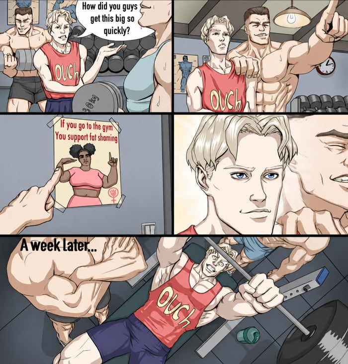 Go to gym guys, "lift heavy stone make sad head voice quiet"