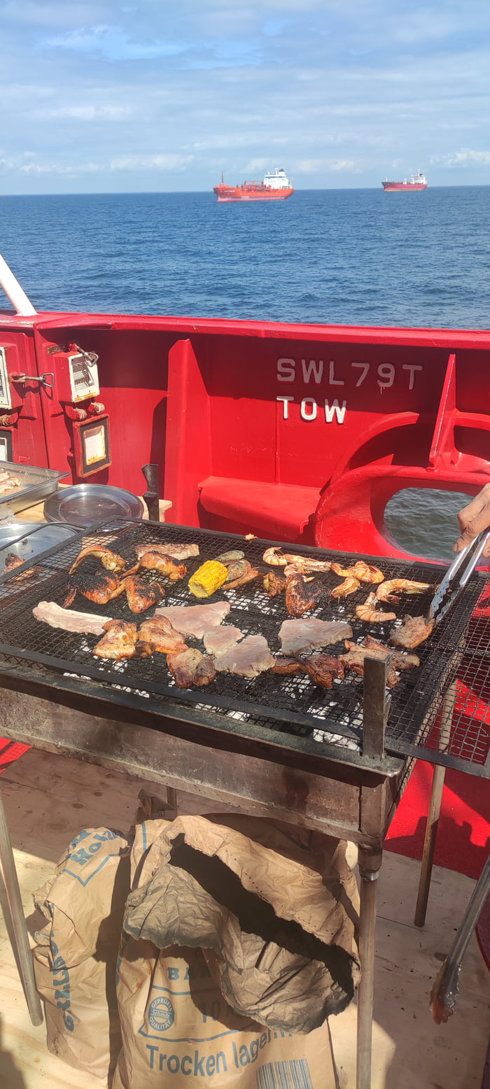 BBQ on oil tanker