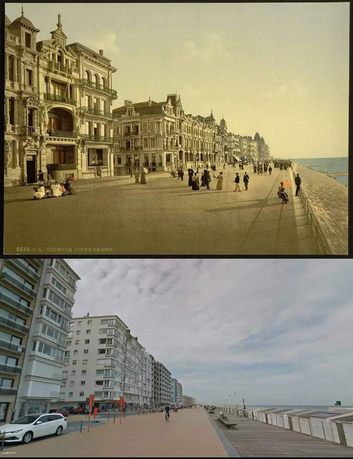 Ostend Belgium, 1899 and present day Why?