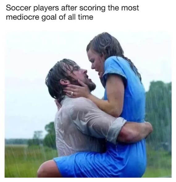 The Brazilians actually kiss.