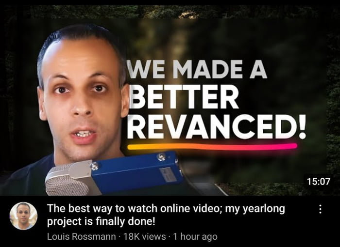 Louis publish a yt alternative and its better than revanced.