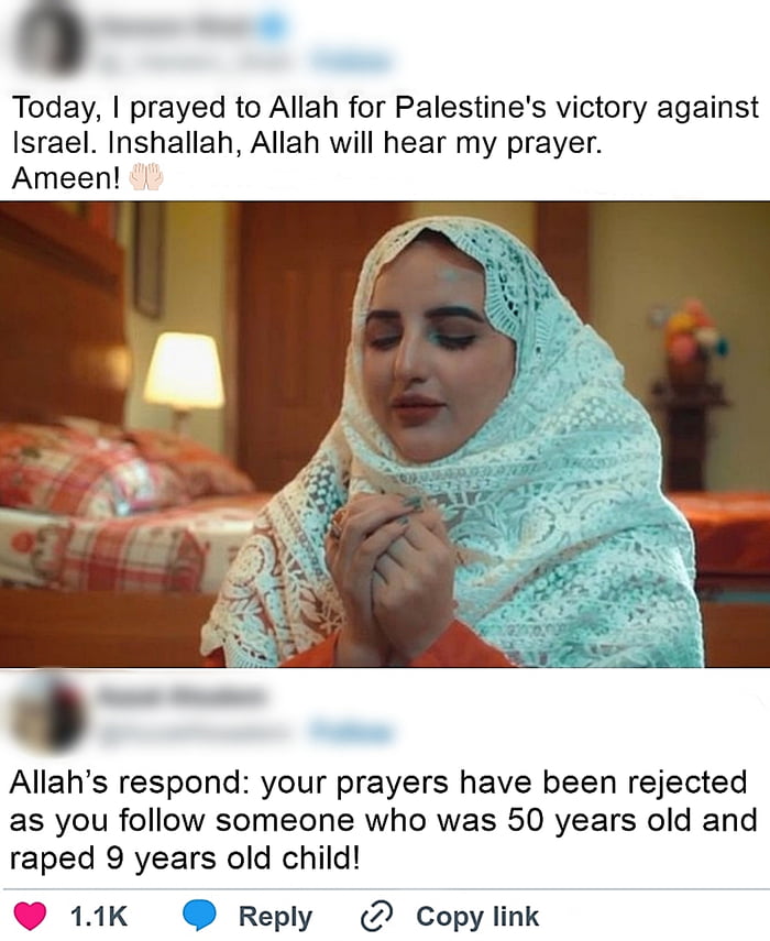 Her allah seems to like Israel a lot