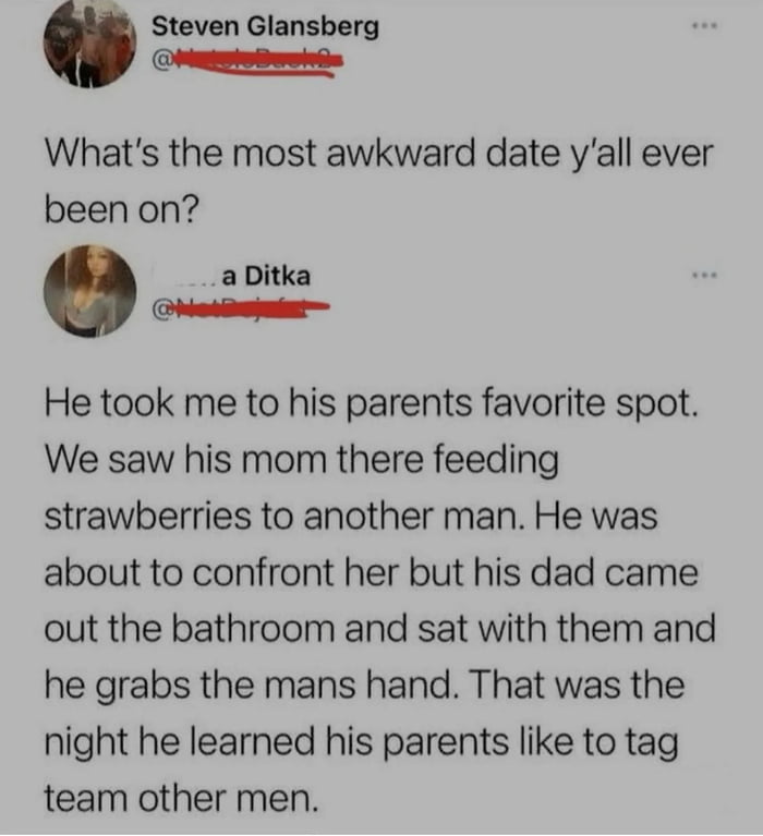 At least she's got something to talk about, when meeting the parents