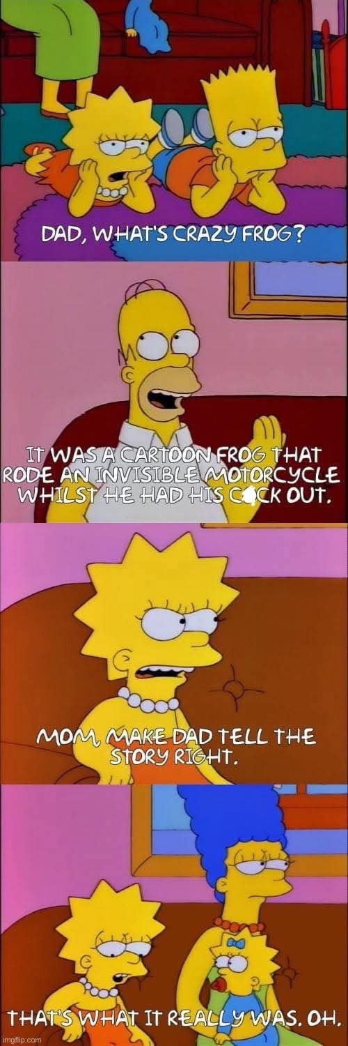 I believe his bike was invisible so we saw more frog dong