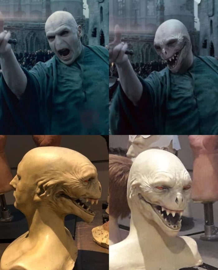 This was the original design of lord voldemort in Harry Potter ,which was then changed because producer's thought it might traumatize childrens