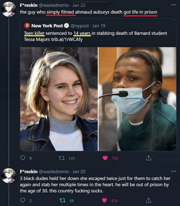 In USA no justice for white victims
