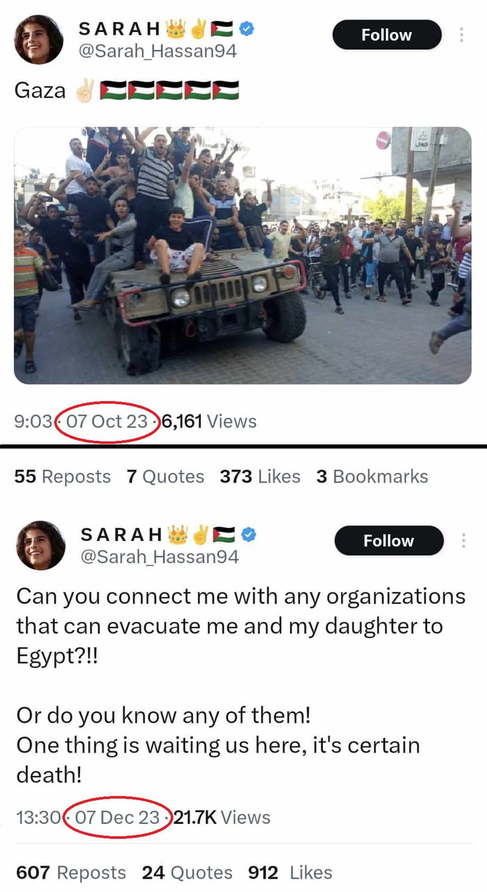 Hamas supporters 2 months ago VS Hamas supporters today