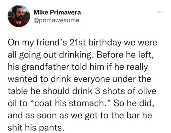 Grandpa's advice is worth gold...