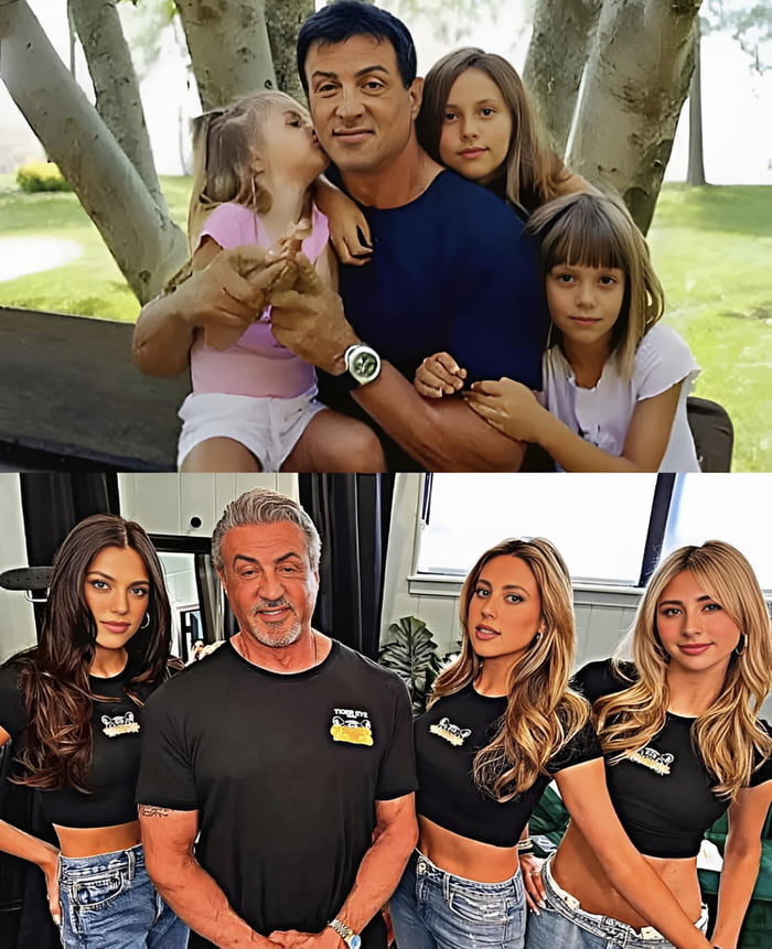 Stallone & family then vs now
