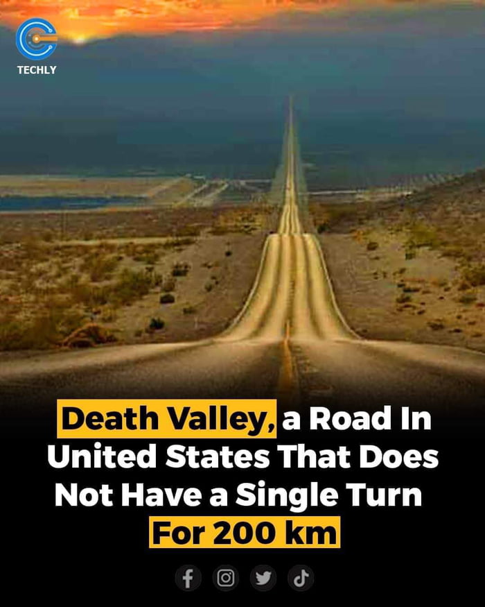 A road without a turn for 200 Km .