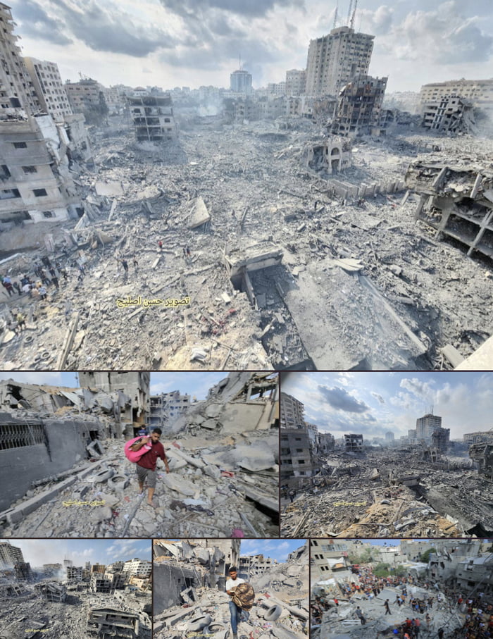 El Rimal neighborhood, the Gaza Beverly Hills, this morning. No survivors in any of the Israeli strikes