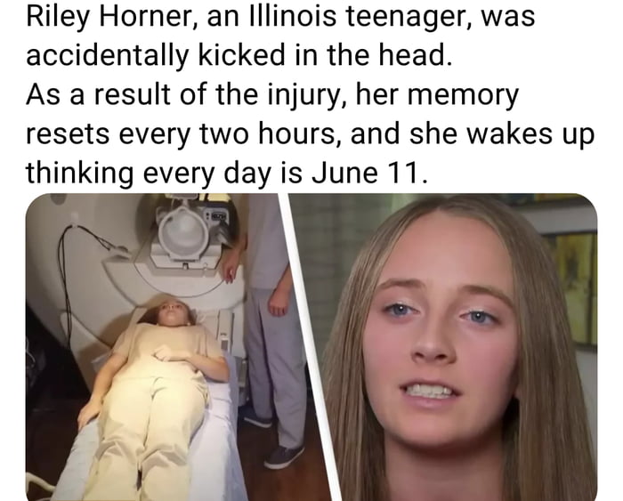 Not only was she unable to make new memories but she constantly woke up thinking it was the 11th of June, 2019, the day of her injury.