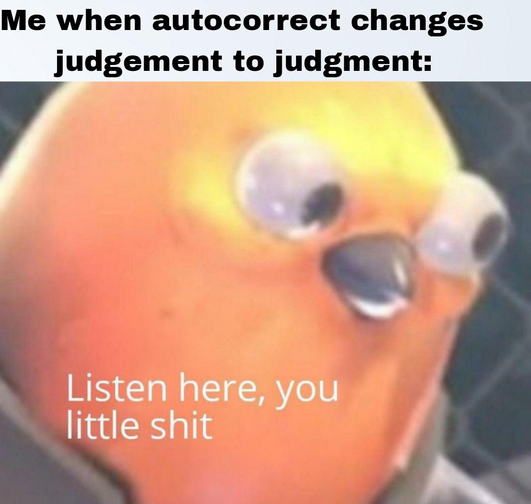 There's an E in judgement and a U in favour. I will not change my mind.