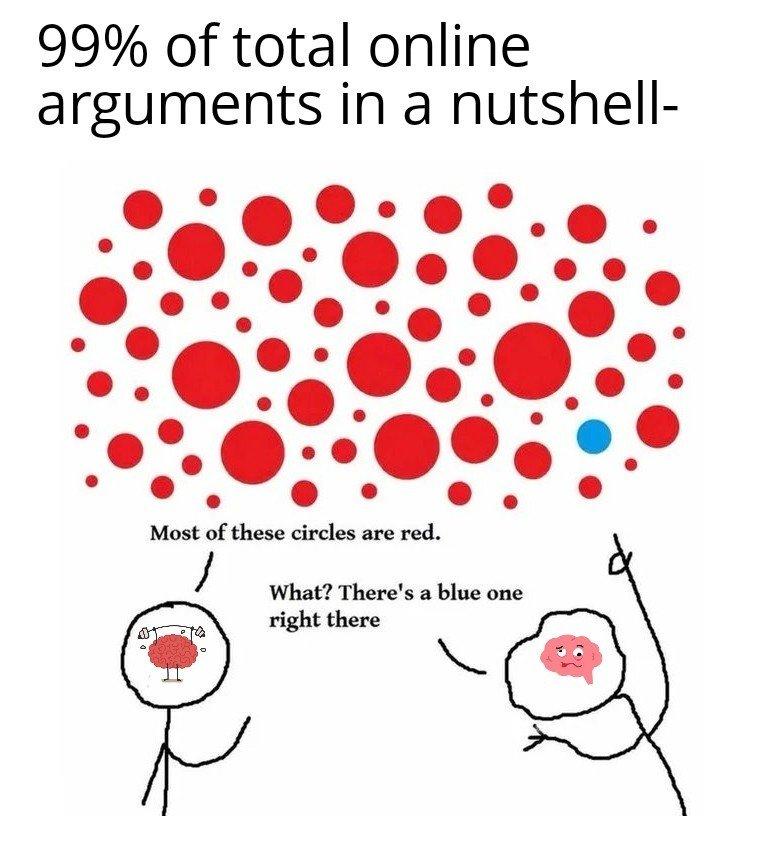 Rest 1% of the arguments are just fans fighting with other fans