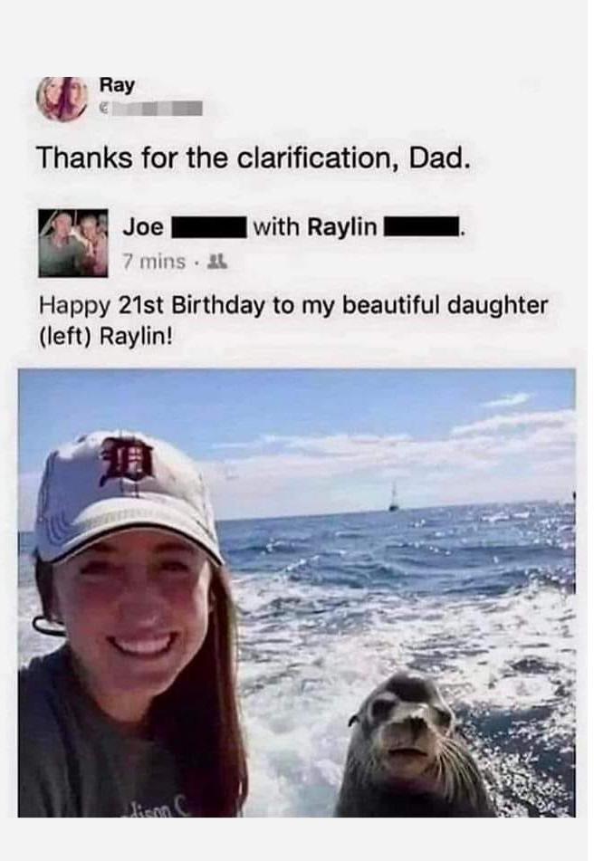 Well atleast he knows his daughter..