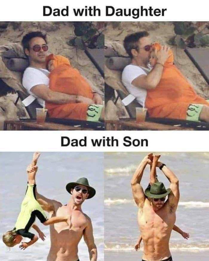 Dad with daughter VS Dad with son
