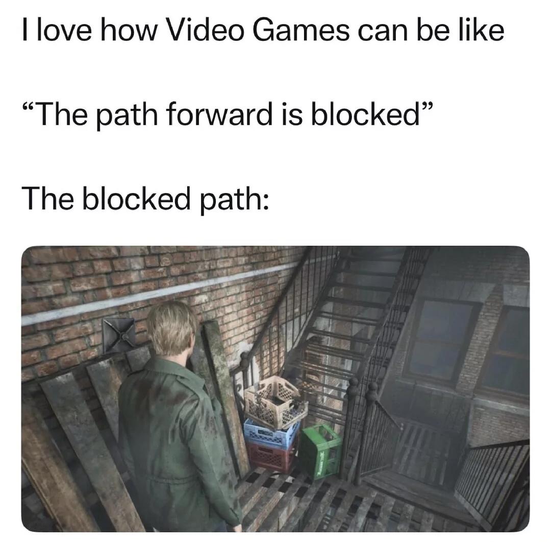 the blocked path is a leaf and a box