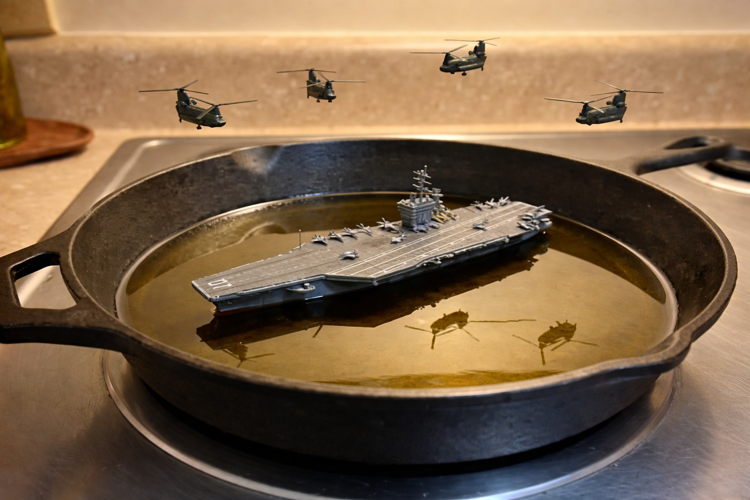 oops spilled too much oil in my pan tonight