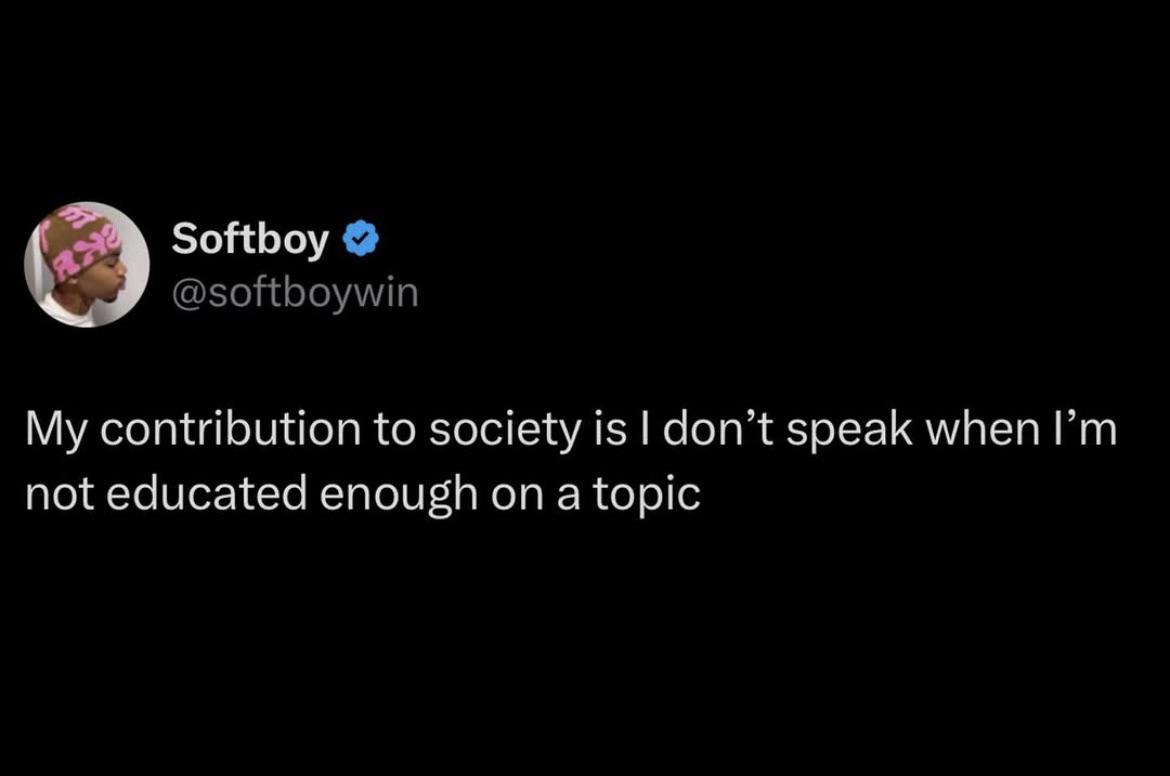 People should appreciate