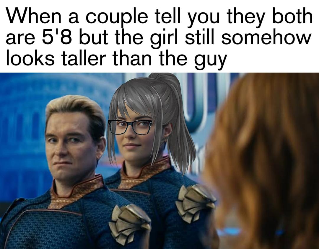 5'8 looks unequal for both gender