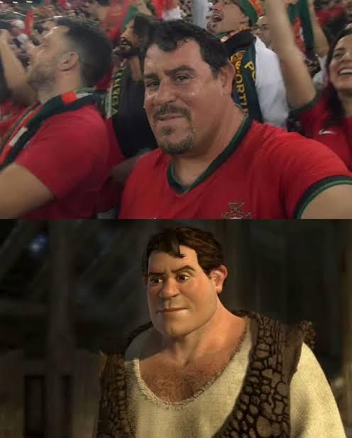 Shrek is Portuguese and was found at the World Cup