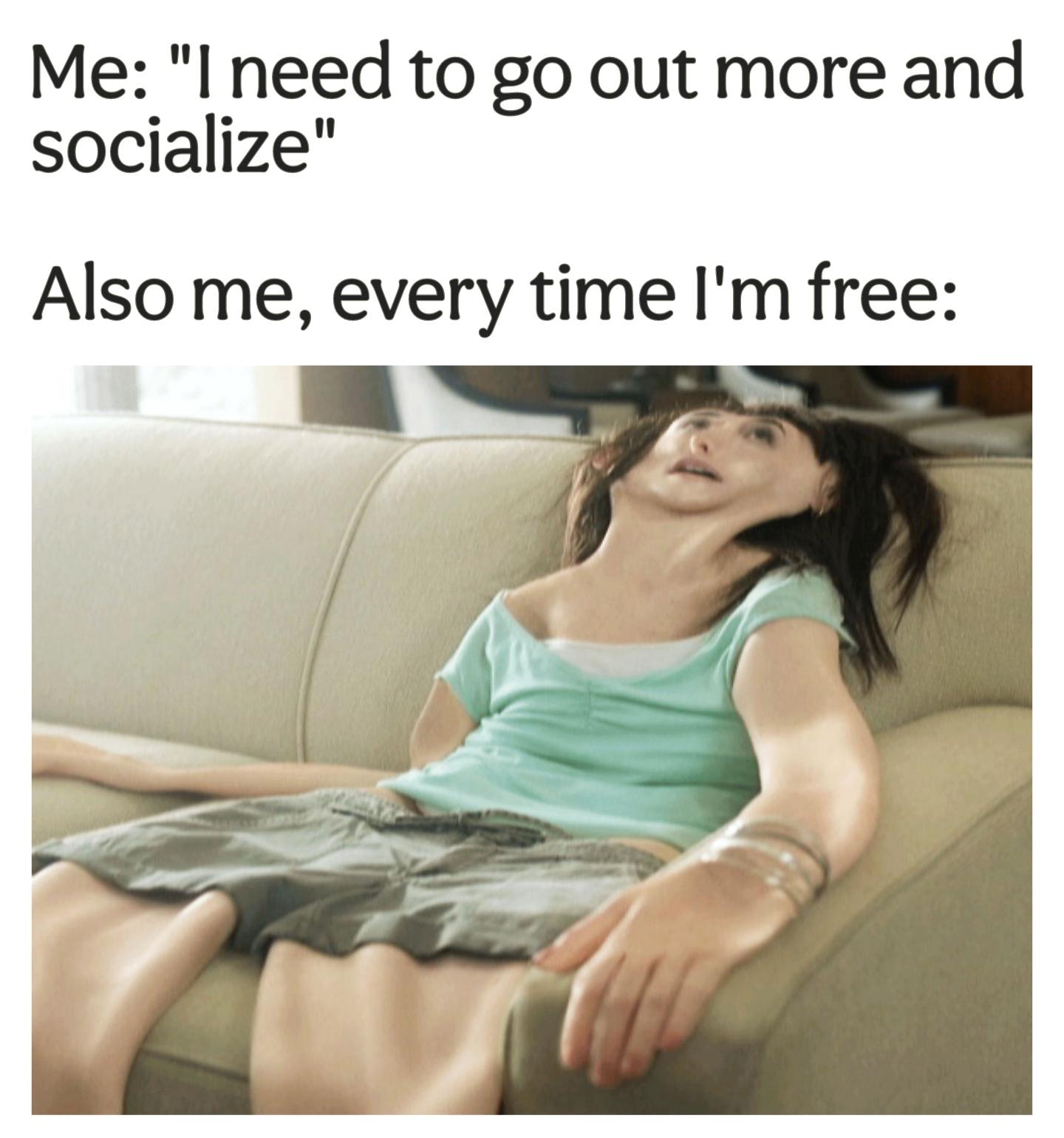 I'd rather stay home and socialize with my cat