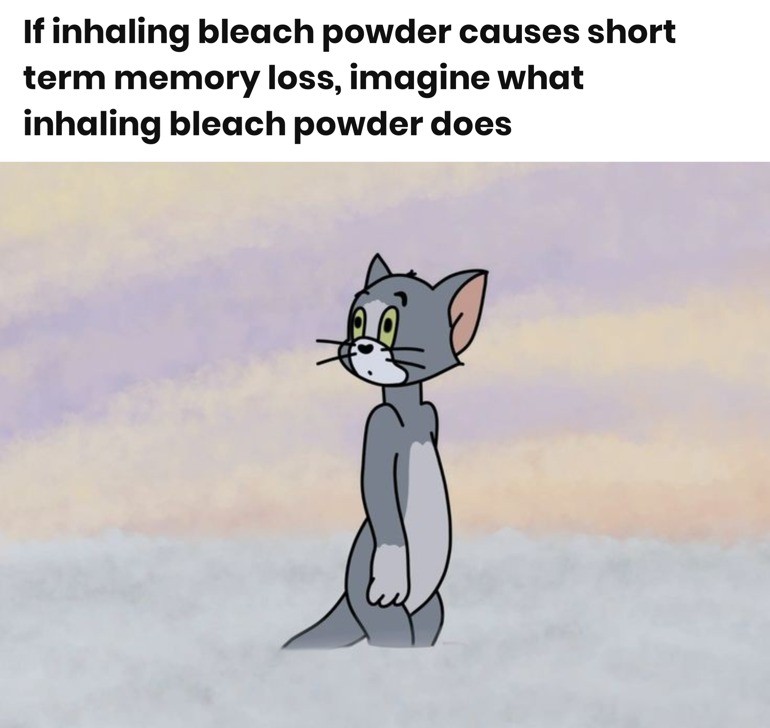 Imagine if I post a meme about inhaling bleach powder