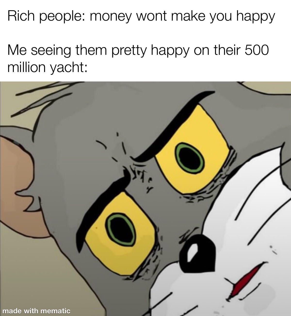 No depressed people on a yacht