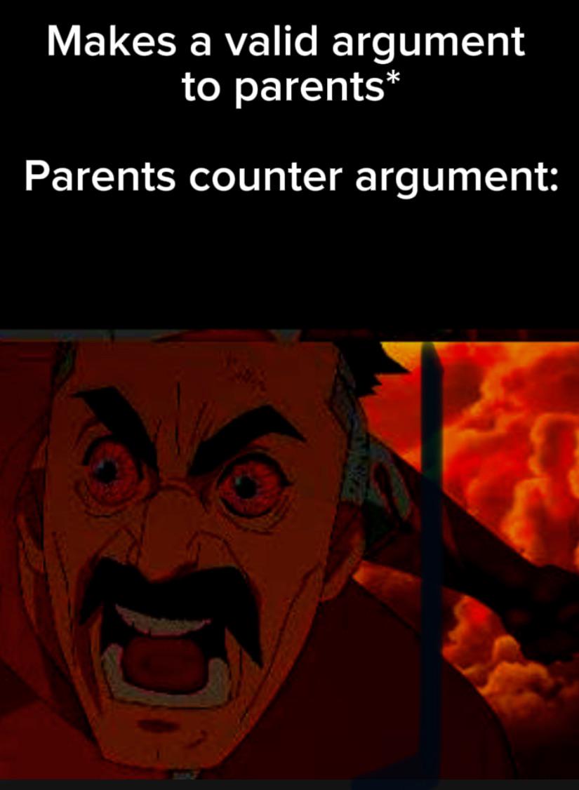 Arguing with parents be like