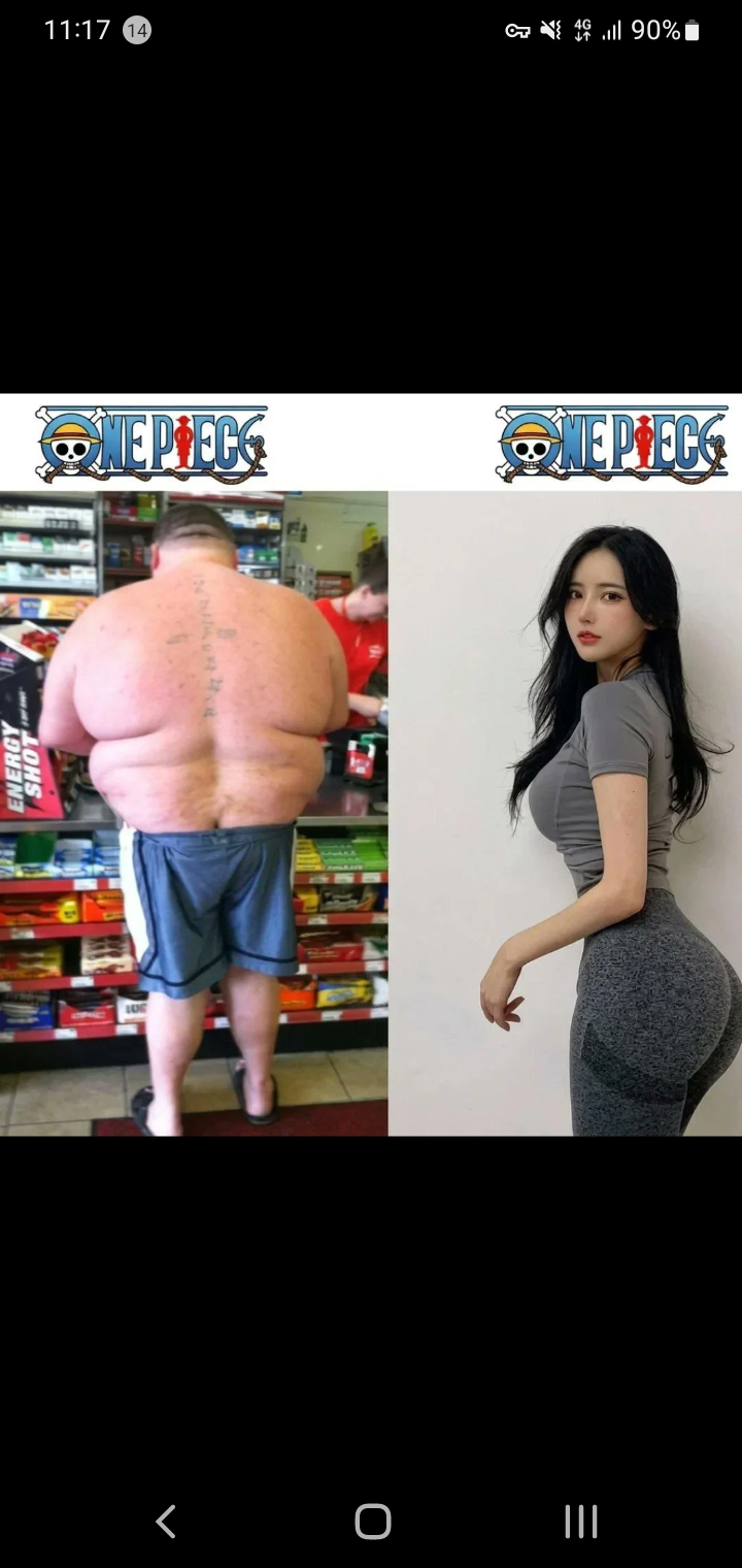 Average One Piece male design vs. average female design.